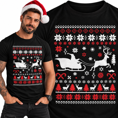 KOSZULKA ŚWIĄTECZNA SANTA REINDEER UGLY CHRISTMAS SWEATER